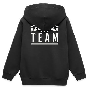 Mon équipe - Sweat Premium à capuche zippé enfant bio - noir - Dos - AI Model Kid Male (0cm)