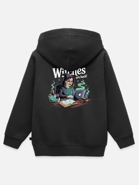 Hexen sind zurück Laptop - Kinder Premium Organic Zip Hoodie - Schwarz