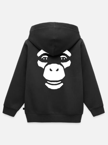 Affengesicht – Wilder Dschungel Primat Style - Kinder Premium Organic Zip Hoodie - Schwarz