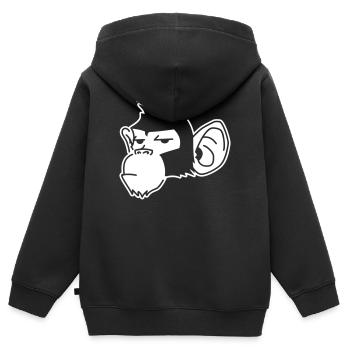 Urban Affe – Streetart Graffiti Prima - Kinder Premium Organic Zip Hoodie - Schwarz - Hinten - AI Model Kid Male (0cm)