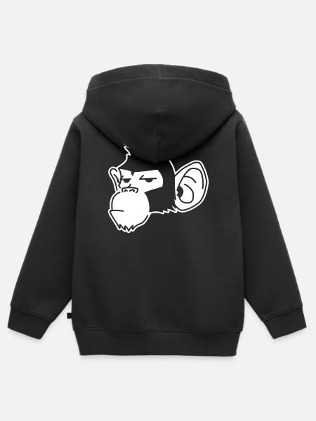 Urban Affe – Streetart Graffiti Prima - Kinder Premium Organic Zip Hoodie - Schwarz