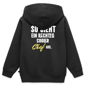 So sieht ein echt cooler Chef aus - Kids Premium Organic Zip-up Hoodie - black - Back - AI Model Kid Male (0cm)