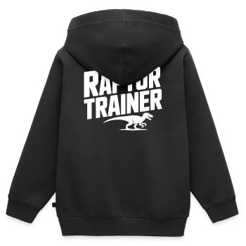 Entraîneur Raptor - Sweat Premium à capuche zippé enfant bio - noir - Dos - AI Model Kid Male (0cm)