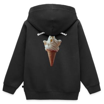 Geisterkegel-Wirbel - Kinder Premium Organic Zip Hoodie - Schwarz - Hinten - AI Model Kid Male (0cm)