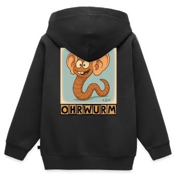 Ohrwurm by Rico Beck - Kinder Premium Organic Zip Hoodie - Schwarz - Hinten - AI Model Kid Male (0cm)