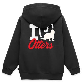 I Heart Otters Seeotter Cartoon - Kinder Premium Organic Zip Hoodie - Schwarz - Hinten - AI Model Kid Male (0cm)