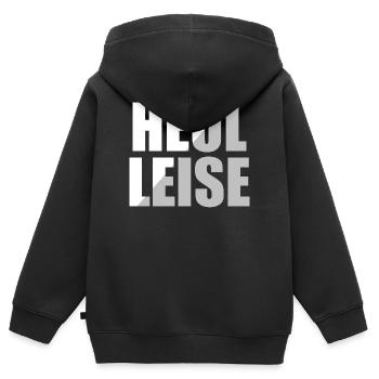Heul Leise - Kinder Premium Organic Zip Hoodie - Schwarz - Hinten - AI Model Kid Male (0cm)