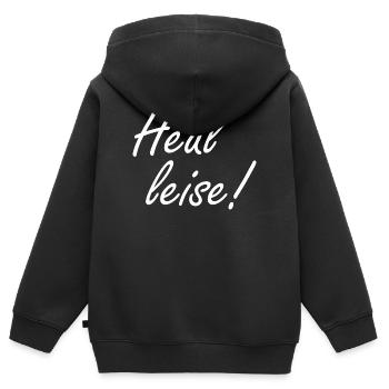 Heul Leise - Kinder Premium Organic Zip Hoodie - Schwarz - Hinten - AI Model Kid Male (0cm)