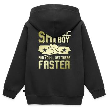 ski junge - Kinder Premium Organic Zip Hoodie - Schwarz - Hinten - AI Model Kid Male (0cm)