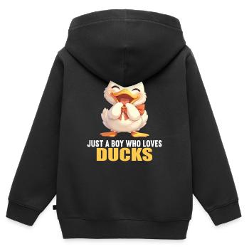 Canards Canard - Sweat Premium à capuche zippé enfant bio - noir - Dos - AI Model Kid Male (0cm)