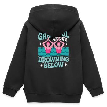 Synchronschwimmen Kunstschwimmen Wassersport - Kinder Premium Organic Zip Hoodie - Schwarz - Hinten - AI Model Kid Male (0cm)