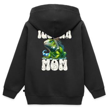 Leguan - Kinder Premium Organic Zip Hoodie - Schwarz - Hinten - AI Model Kid Male (0cm)