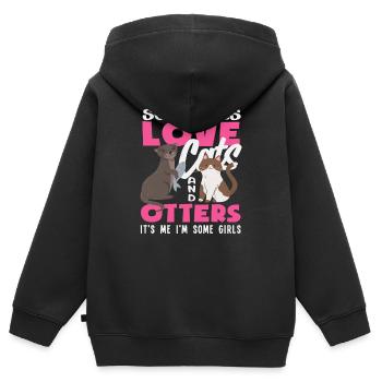 Girls I'm Some Girls Seeotter Cartoon - Kinder Premium Organic Zip Hoodie - Schwarz - Hinten - AI Model Kid Male (0cm)