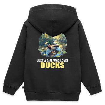 Canards Canard - Sweat Premium à capuche zippé enfant bio - noir - Dos - AI Model Kid Male (0cm)