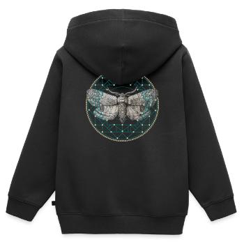 Motte Heilige Geometrie - Kinder Premium Organic Zip Hoodie - Schwarz - Hinten - AI Model Kid Male (0cm)