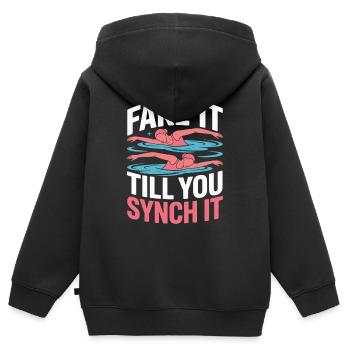 Synchronschwimmen Kunstschwimmen Wassersport - Kinder Premium Organic Zip Hoodie - Schwarz - Hinten - AI Model Kid Male (0cm)