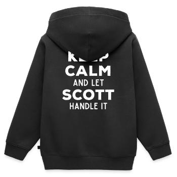 Keep Calm Lass Scott das regeln Lustiger Spruch - Kinder Premium Organic Zip Hoodie - Schwarz - Hinten - AI Model Kid Male (0cm)
