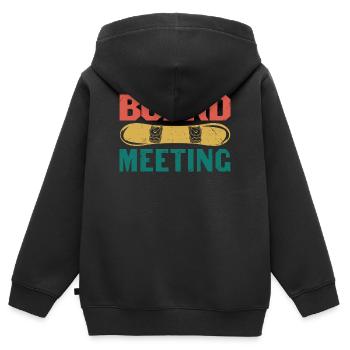 Conseil d’administration Snowboard - Sweat Premium à capuche zippé enfant bio - noir - Dos - AI Model Kid Male (0cm)