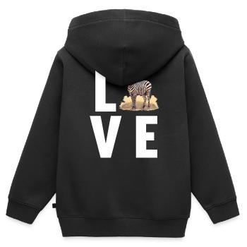 Zebras Zebra - Kinder Premium Organic Zip Hoodie - Schwarz - Hinten - AI Model Kid Male (0cm)