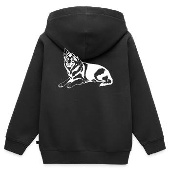 Schäferhund - Kinder Premium Organic Zip Hoodie - Schwarz - Hinten - AI Model Kid Male (0cm)