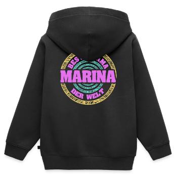 Mère Marina - Sweat Premium à capuche zippé enfant bio - noir - Dos - AI Model Kid Male (0cm)