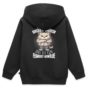 Kein dicker Bauch Feinkostgewölbe - Kinder Premium Organic Zip Hoodie - Schwarz - Hinten - AI Model Kid Male (0cm)