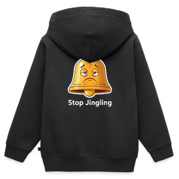 Cloches de Noël Chants de Noël - Sweat Premium à capuche zippé enfant bio - noir - Dos - AI Model Kid Male (0cm)