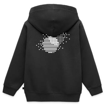 Kreise aus Pixeln und Linien - Kinder Premium Organic Zip Hoodie - Schwarz - Hinten - AI Model Kid Male (0cm)