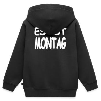 Lundi - Sweat Premium à capuche zippé enfant bio - noir - Dos - AI Model Kid Male (0cm)