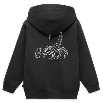 Skorpion Sternzeichen T-shirt Geschenk - Kinder Premium Organic Zip Hoodie - Schwarz - Hinten - AI Model Kid Male (0cm)