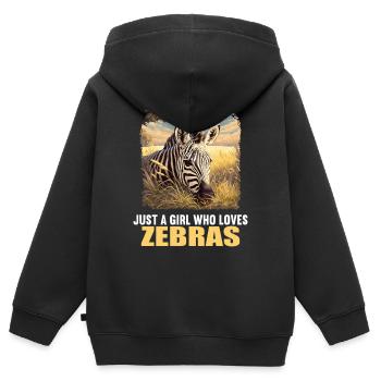 Zebras Zebra - Kinder Premium Organic Zip Hoodie - Schwarz - Hinten - AI Model Kid Male (0cm)