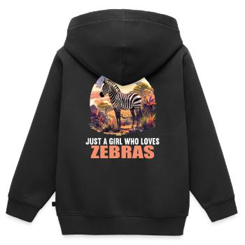 Zebras Zebra - Kinder Premium Organic Zip Hoodie - Schwarz - Hinten - AI Model Kid Male (0cm)