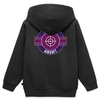 Ich Liebe Airsoft Airsoftspieler Airsofter Spiel - Kinder Premium Organic Zip Hoodie - Schwarz - Hinten - AI Model Kid Male (0cm)