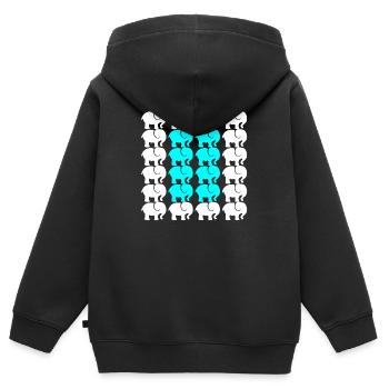 ELEFANT - Kinder Premium Organic Zip Hoodie - Schwarz - Hinten - AI Model Kid Male (0cm)