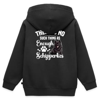 Es Gibt So Etwas Wie Genug Schipperkes Nicht - Kinder Premium Organic Zip Hoodie - Schwarz - Hinten - AI Model Kid Male (0cm)