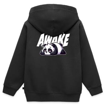 Früh erwachen Panda Illustration - Kinder Premium Organic Zip Hoodie - Schwarz - Hinten - AI Model Kid Male (0cm)