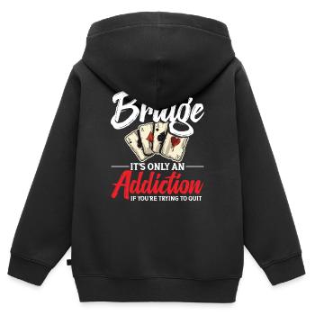 Brücke, Es Ist Nur Eine Sucht, Wenn Du Es - Kinder Premium Organic Zip Hoodie - Schwarz - Hinten - AI Model Kid Male (0cm)
