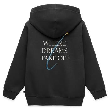 Instructeur de vol Cfi Pilote Instructeur d’aviation - Sweat Premium à capuche zippé enfant bio - noir - Dos - AI Model Kid Male (0cm)