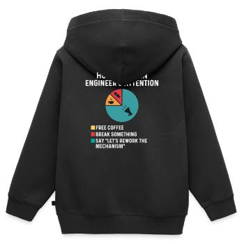 Aufmerksamkeitsfreier Kaffee-Nacharbeitsmechanismus für den Ingenieur - Kinder Premium Organic Zip Hoodie - Schwarz - Hinten - AI Model Kid Male (0cm)
