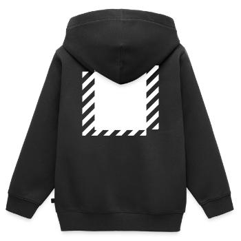 Linien Quadrate Design - Kinder Premium Organic Zip Hoodie - Schwarz - Hinten - AI Model Kid Male (0cm)