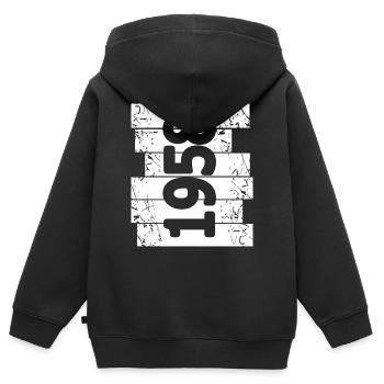 Eltern 1958 - Kinder Premium Organic Zip Hoodie - Schwarz - Hinten - AI Model Kid Male (0cm)