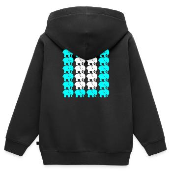 ELEFANT - Kinder Premium Organic Zip Hoodie - Schwarz - Hinten - AI Model Kid Male (0cm)