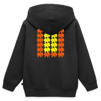 ELEFANT - Kinder Premium Organic Zip Hoodie - Schwarz - Hinten - AI Model Kid Male (0cm)