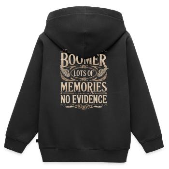 Boomer Erinnerungen Ohne Beweise - Kinder Premium Organic Zip Hoodie - Schwarz - Hinten - AI Model Kid Male (0cm)