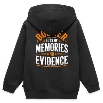Boomer Erinnerungen Ohne Beweise - Kinder Premium Organic Zip Hoodie - Schwarz - Hinten - AI Model Kid Male (0cm)