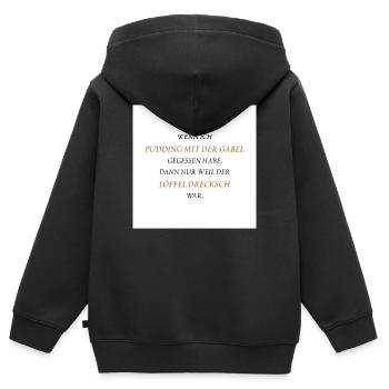 Pudding with a fork - Kids Premium Organic Zip-up Hoodie - black - Back - AI Model Kid Male (0cm)