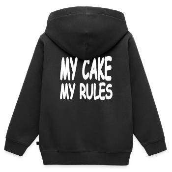 Gâteau - Sweat Premium à capuche zippé enfant bio - noir - Dos - AI Model Kid Male (0cm)