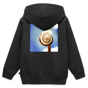 Schneckenhaus - Kinder Premium Organic Zip Hoodie - Schwarz - Hinten - AI Model Kid Male (0cm)