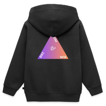 Triathlon Triangle Pente - Sweat Premium à capuche zippé enfant bio - noir - Dos - AI Model Kid Male (0cm)