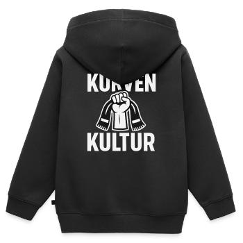 Kurvenkultur – Fußballfan Design - Kinder Premium Organic Zip Hoodie - Schwarz - Hinten - AI Model Kid Male (0cm)